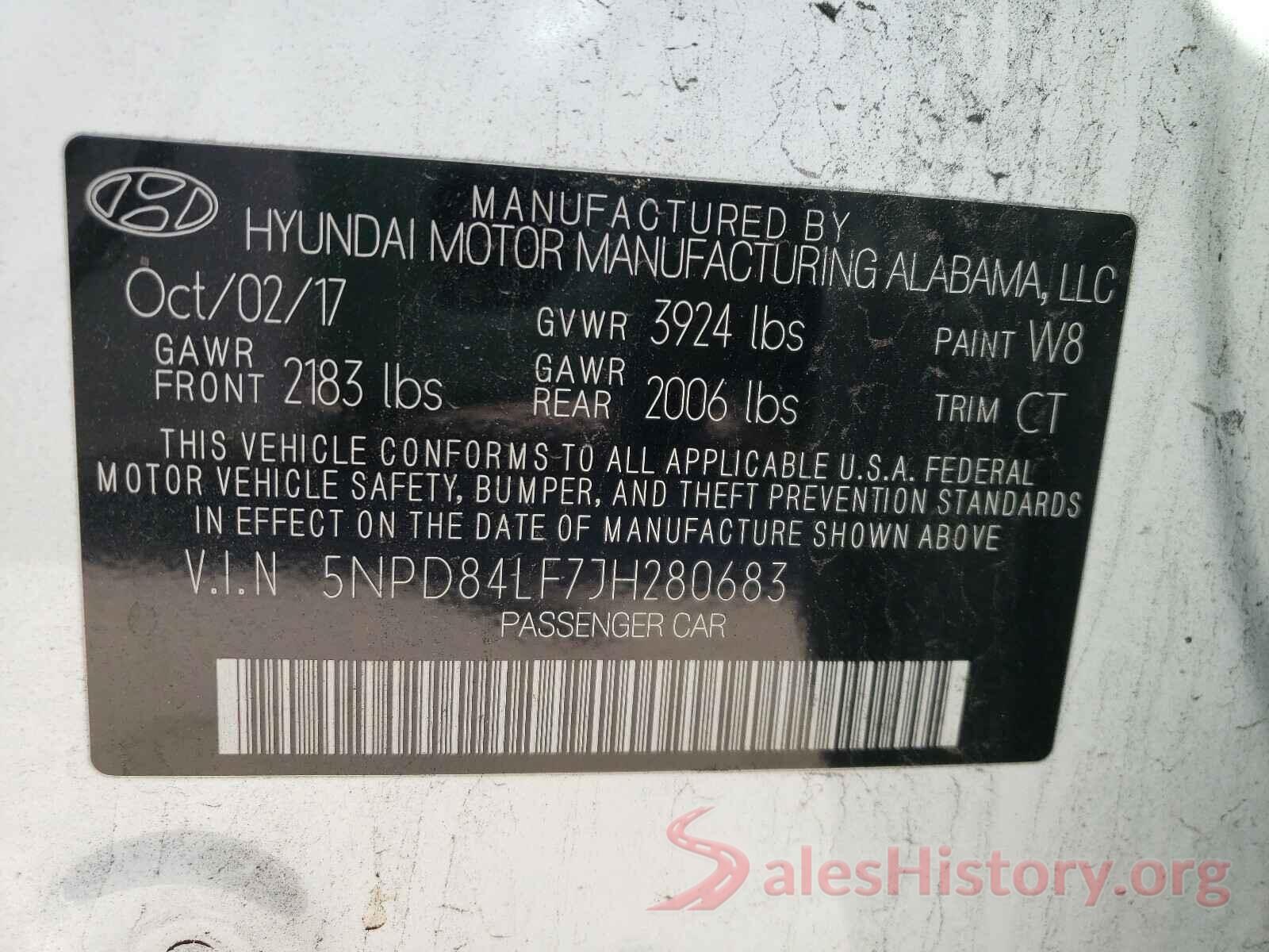 5NPD84LF7JH280683 2018 HYUNDAI ELANTRA