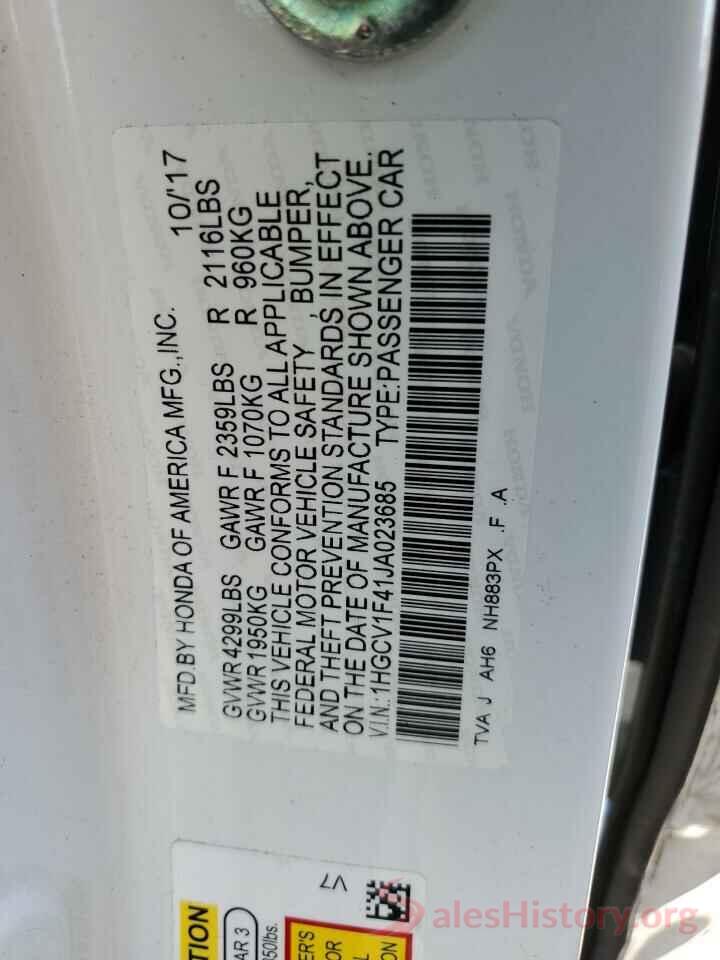 1HGCV1F41JA023685 2018 HONDA ACCORD