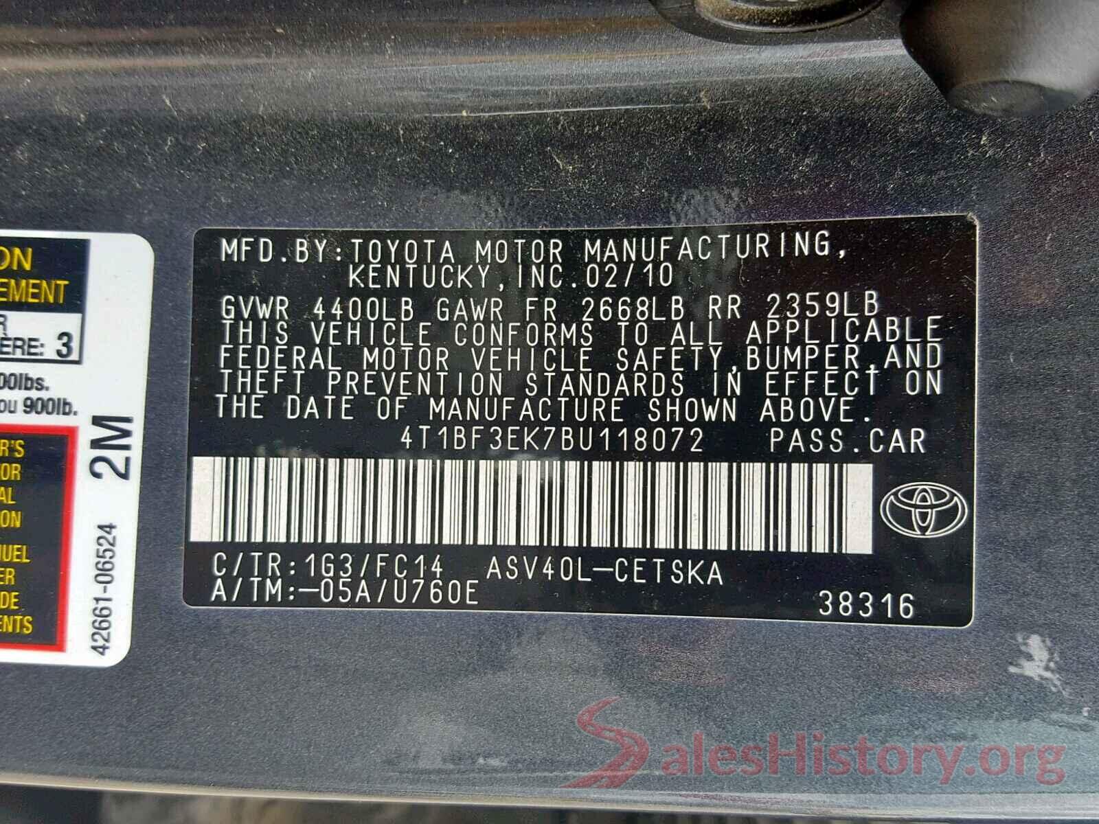 4T1BF3EK7BU118072 2011 TOYOTA CAMRY BASE