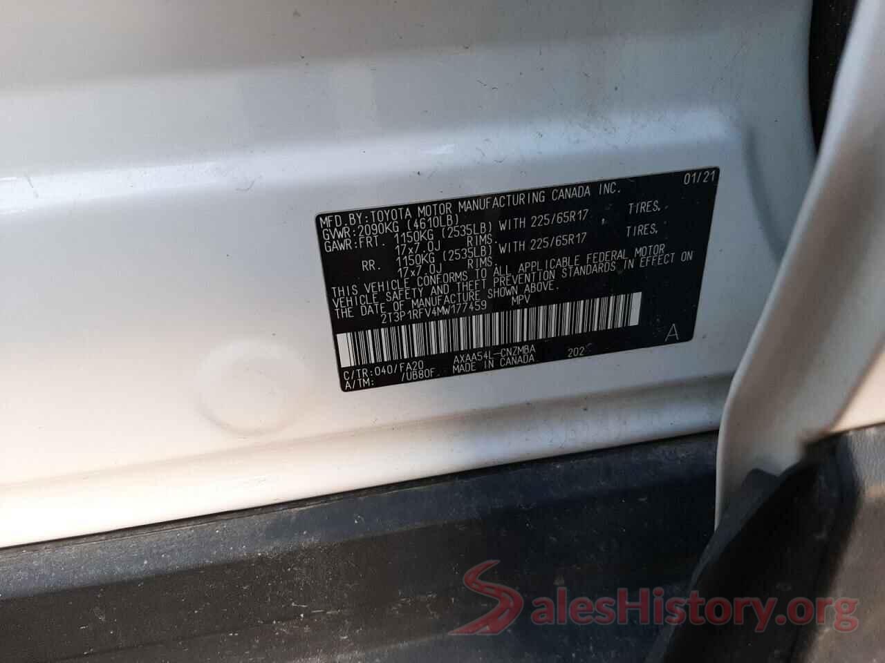 2T3P1RFV4MW177459 2021 TOYOTA RAV4