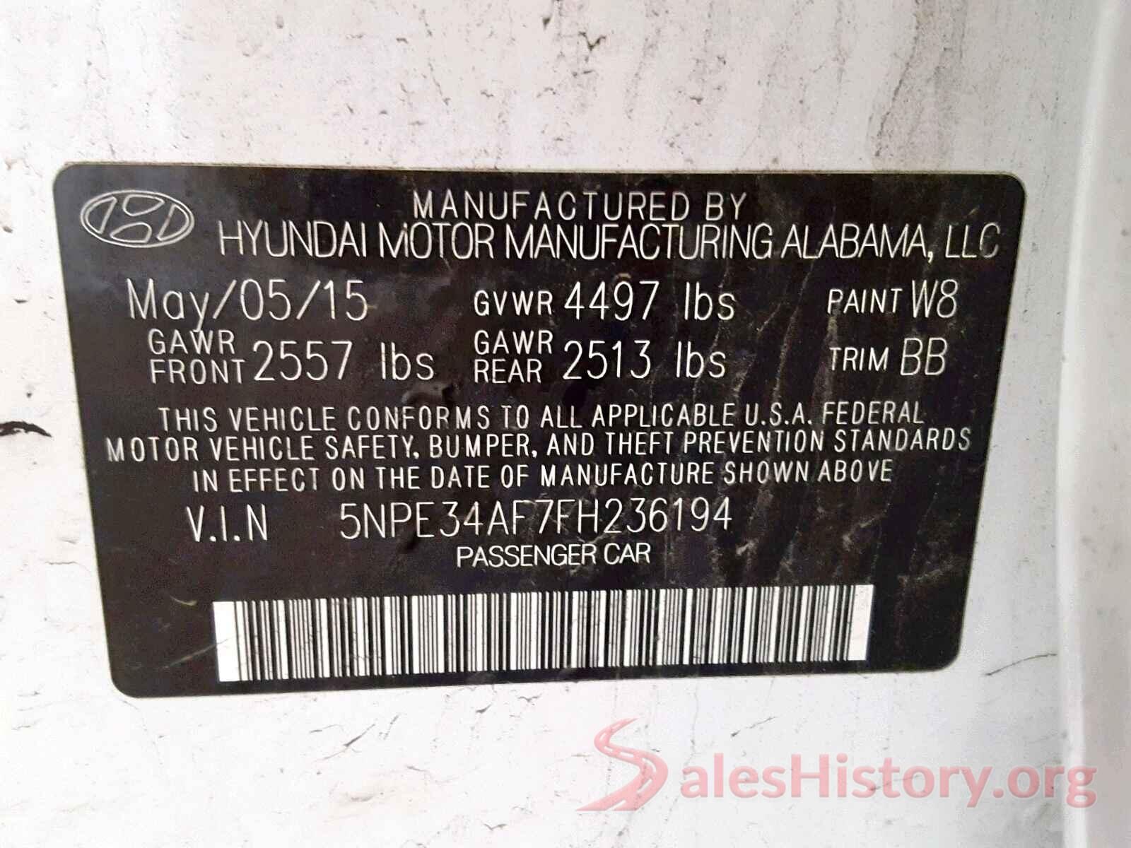 5NPE34AF7FH236194 2015 HYUNDAI SONATA