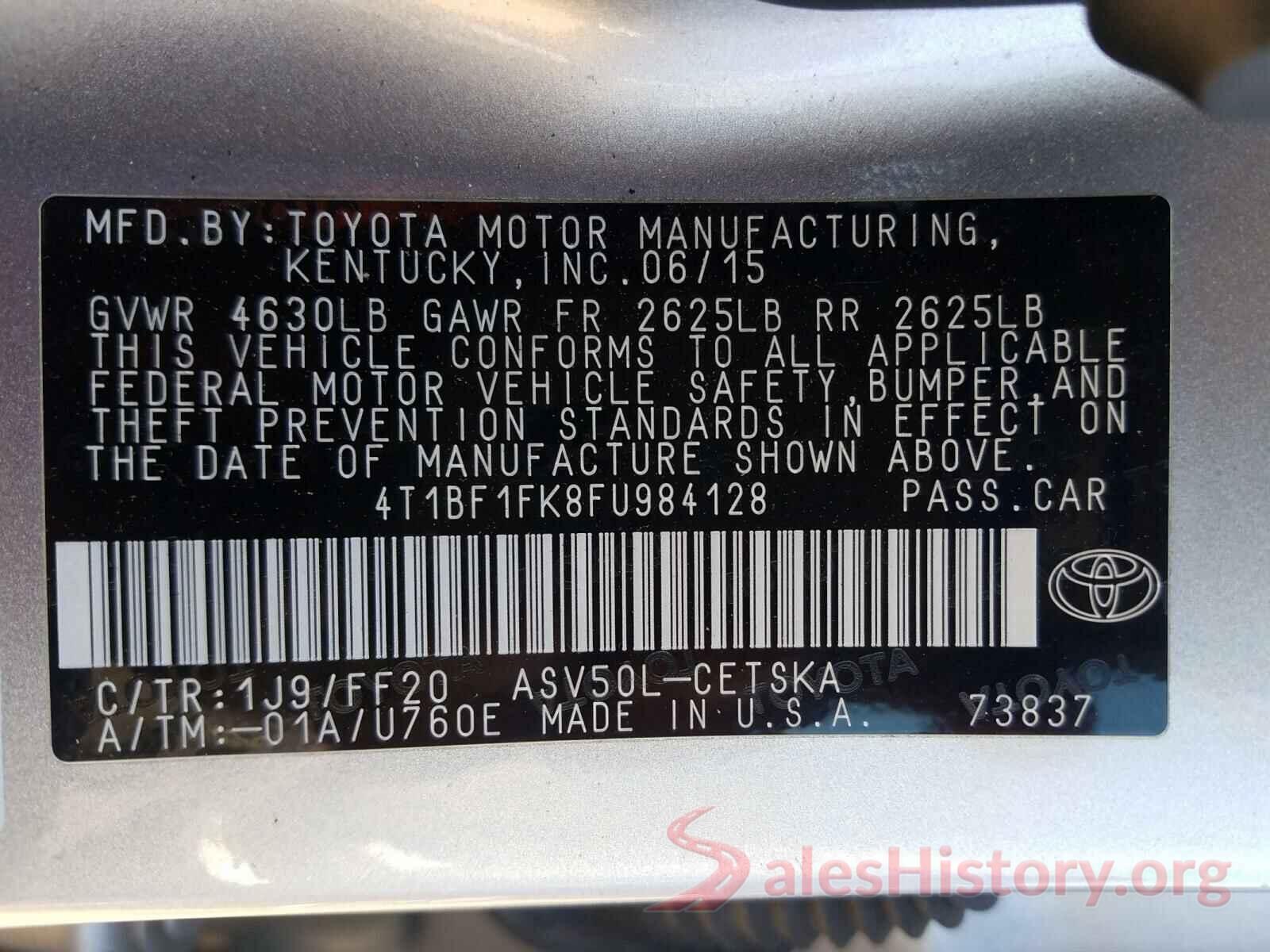 4T1BF1FK8FU984128 2015 TOYOTA CAMRY