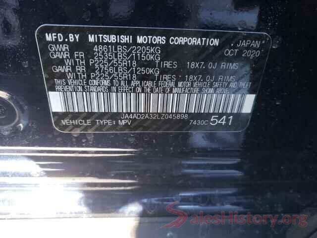 JA4AD2A32LZ045898 2020 MITSUBISHI OUTLANDER