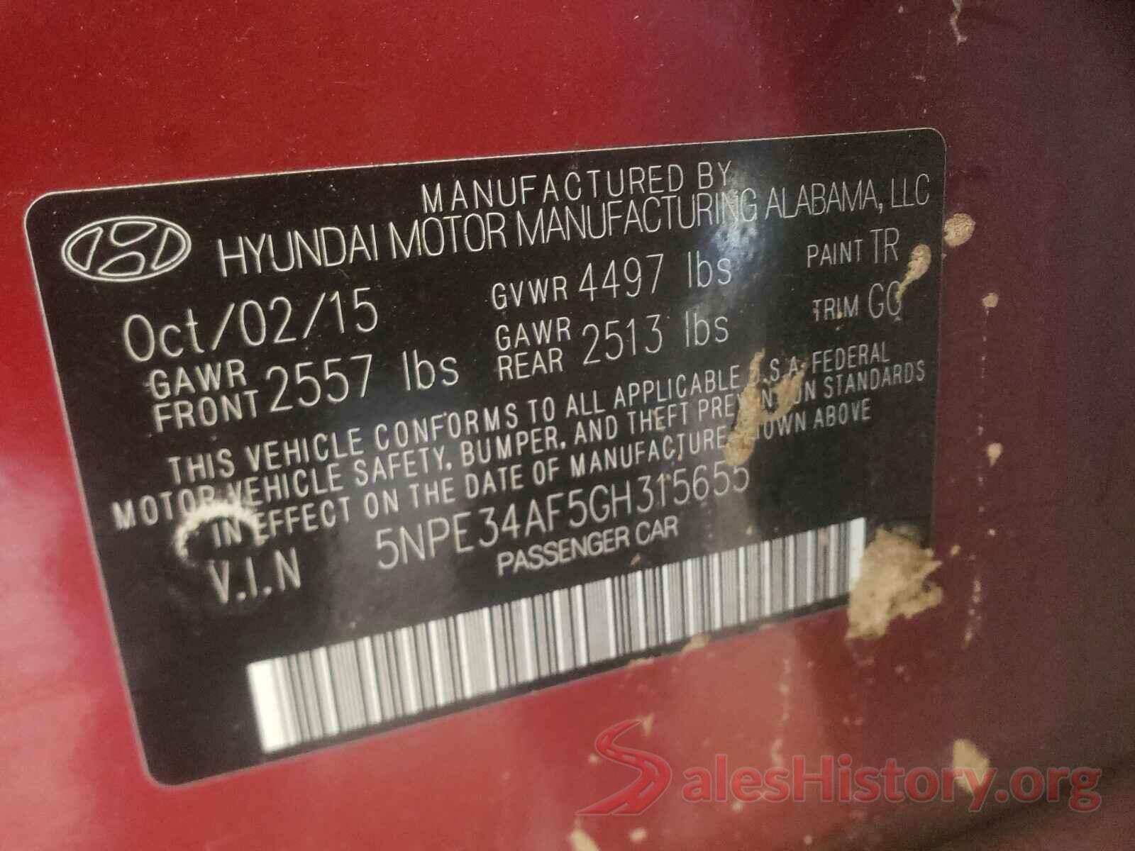 5NPE34AF5GH315655 2016 HYUNDAI SONATA