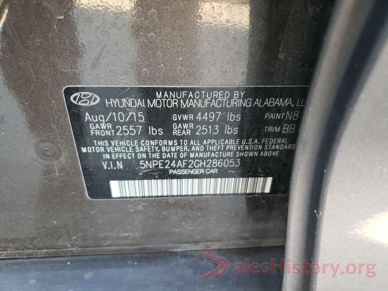 5NPE24AF2GH286053 2016 HYUNDAI SONATA