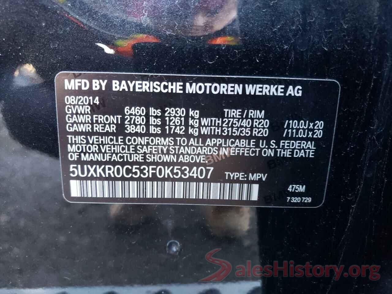 5UXKR0C53F0K53407 2015 BMW X5