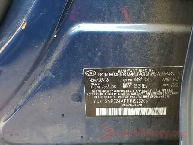 5NPE24AF1HH525206 2017 HYUNDAI SONATA