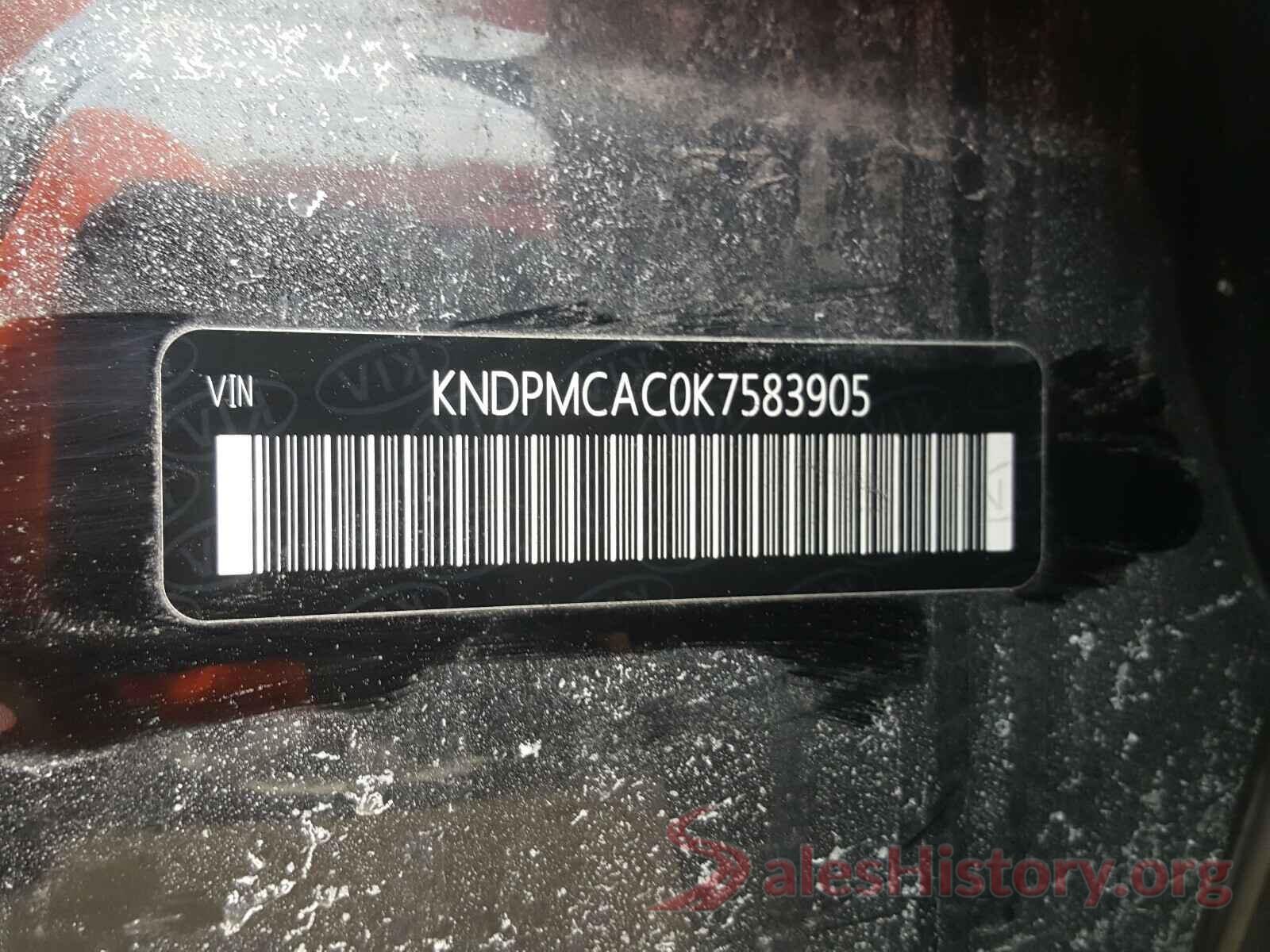 KNDPMCAC0K7583905 2019 KIA SPORTAGE