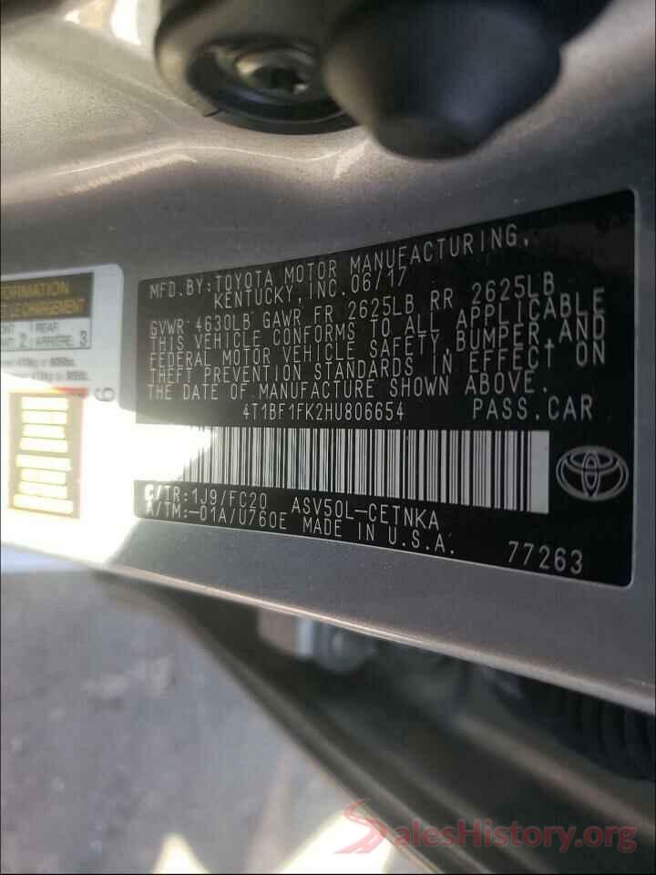 4T1BF1FK2HU806654 2017 TOYOTA CAMRY