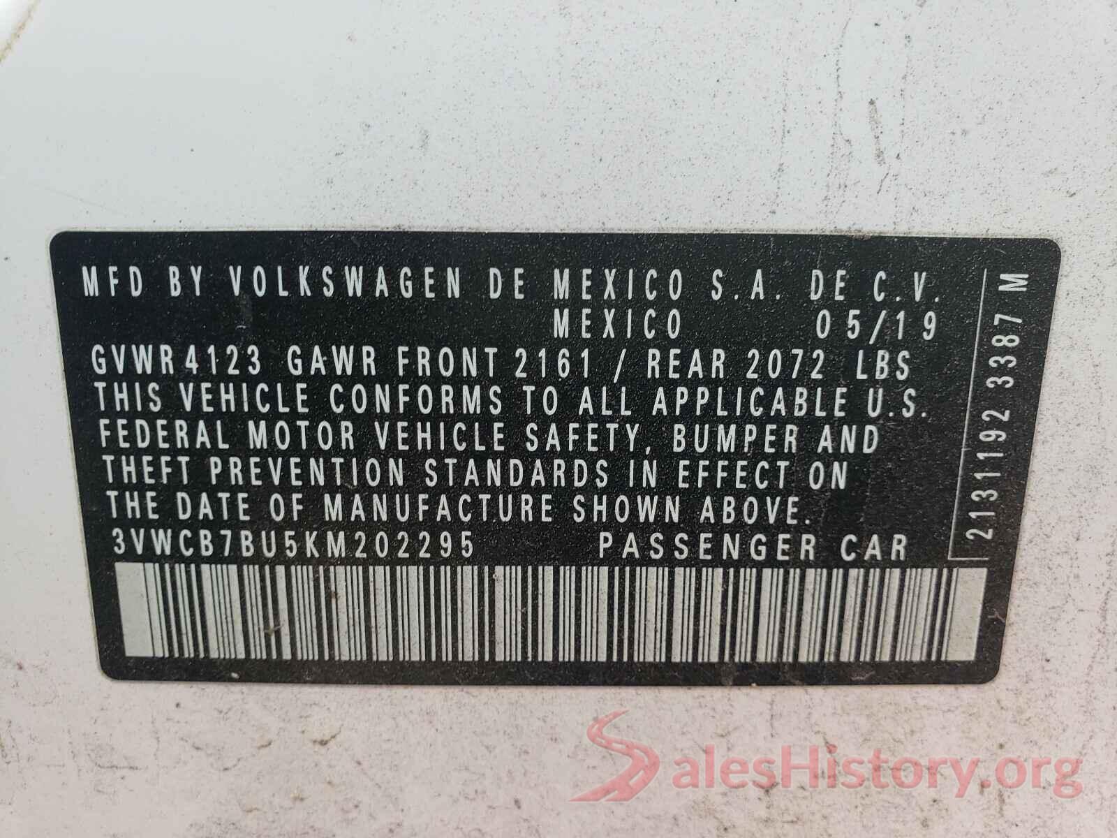 3VWCB7BU5KM202295 2019 VOLKSWAGEN JETTA