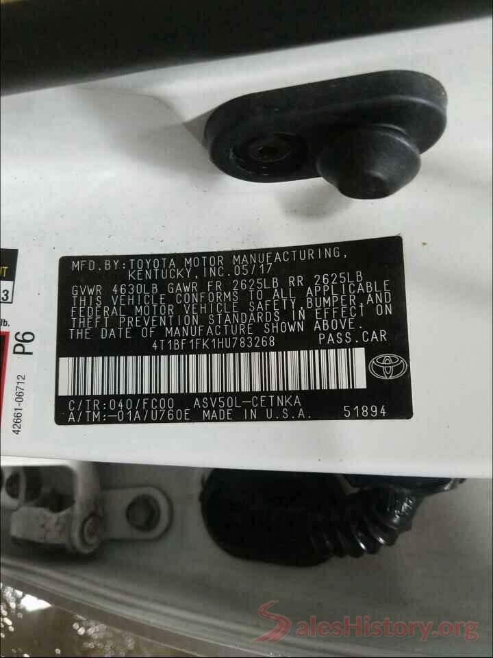 4T1BF1FK1HU783268 2017 TOYOTA CAMRY