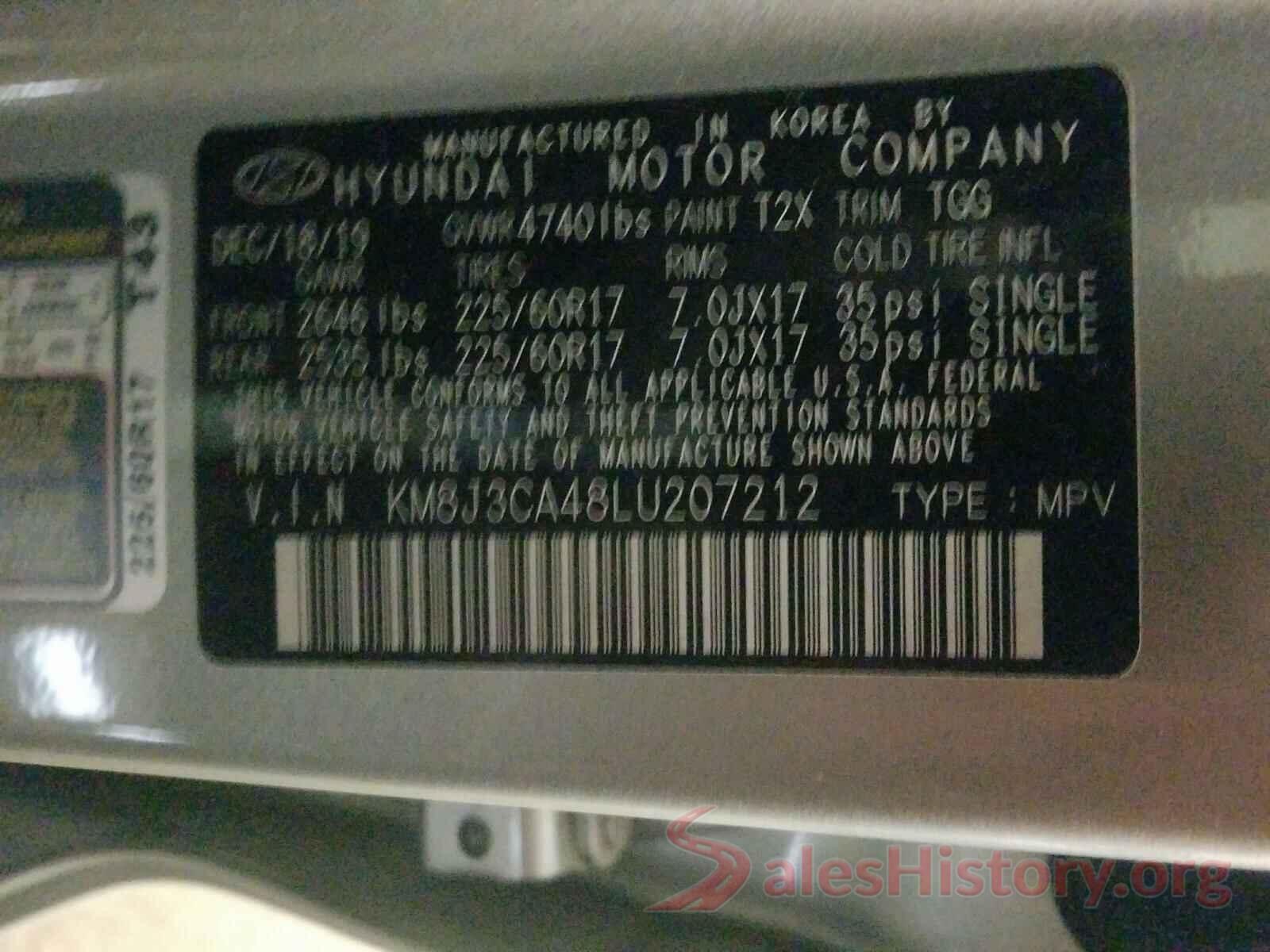 KM8J3CA48LU207212 2020 HYUNDAI TUCSON