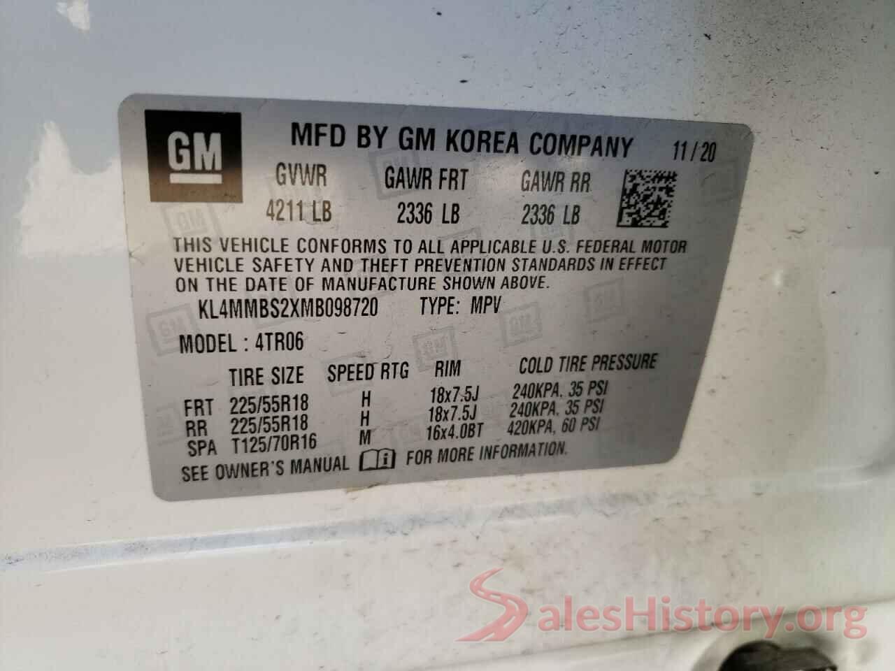 KL4MMBS2XMB098720 2021 BUICK ENCORE