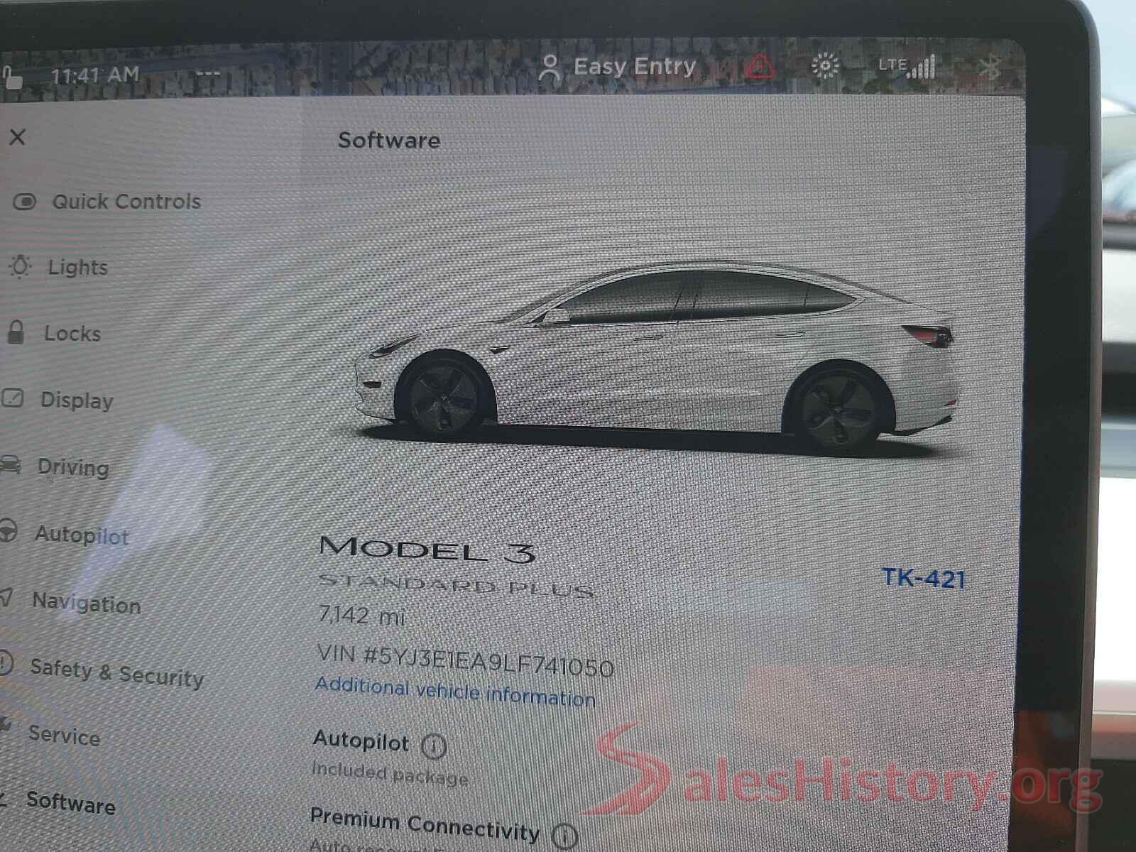 5YJ3E1EA9LF741050 2020 TESLA MODEL 3