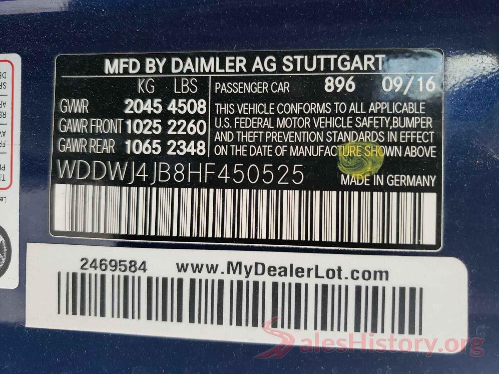 WDDWJ4JB8HF450525 2017 MERCEDES-BENZ C CLASS