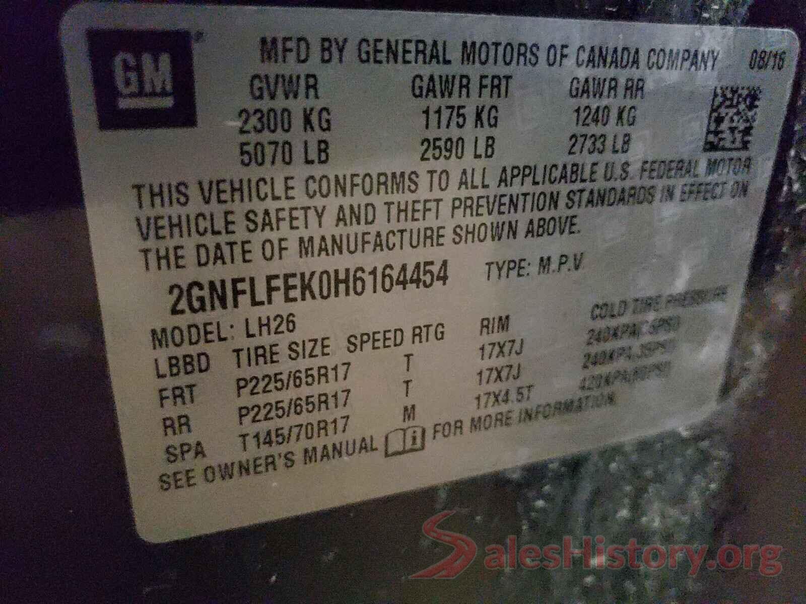 2GNFLFEK0H6164454 2017 CHEVROLET EQUINOX