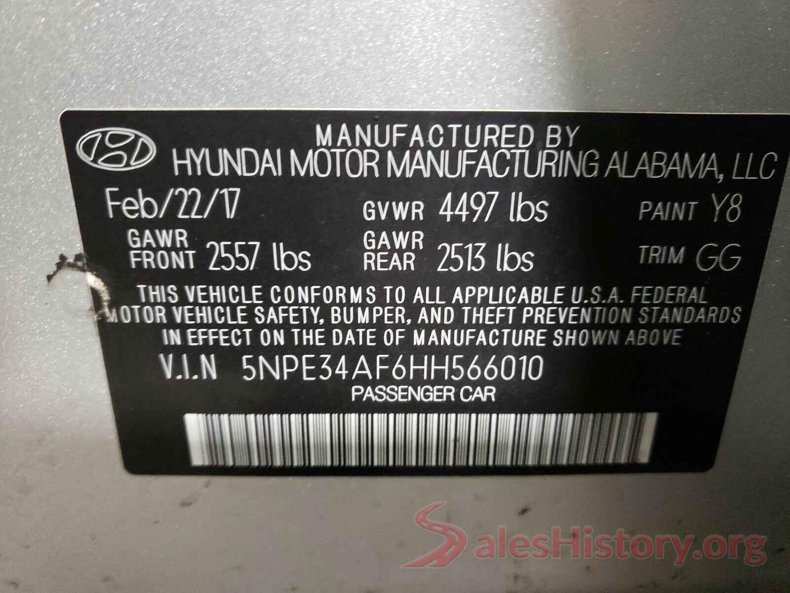 5NPE34AF6HH566010 2017 HYUNDAI SONATA