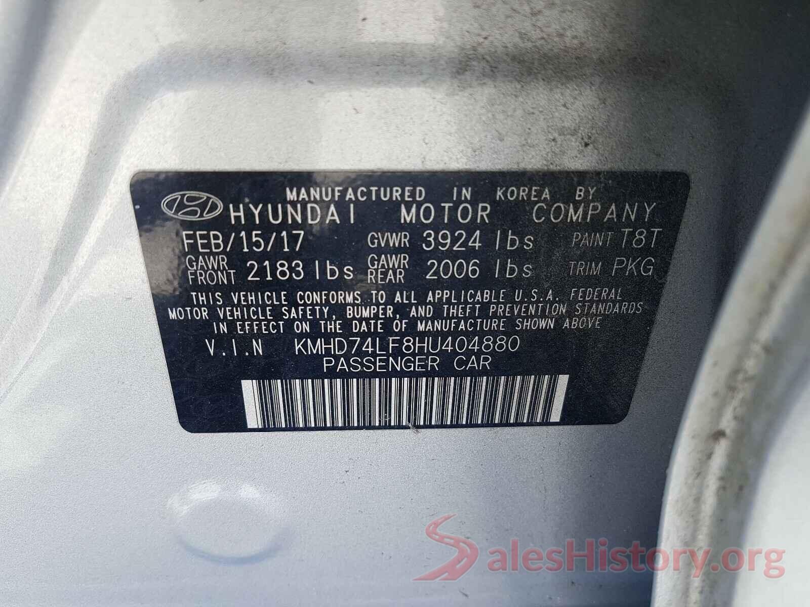 KMHD74LF8HU404880 2017 HYUNDAI ELANTRA