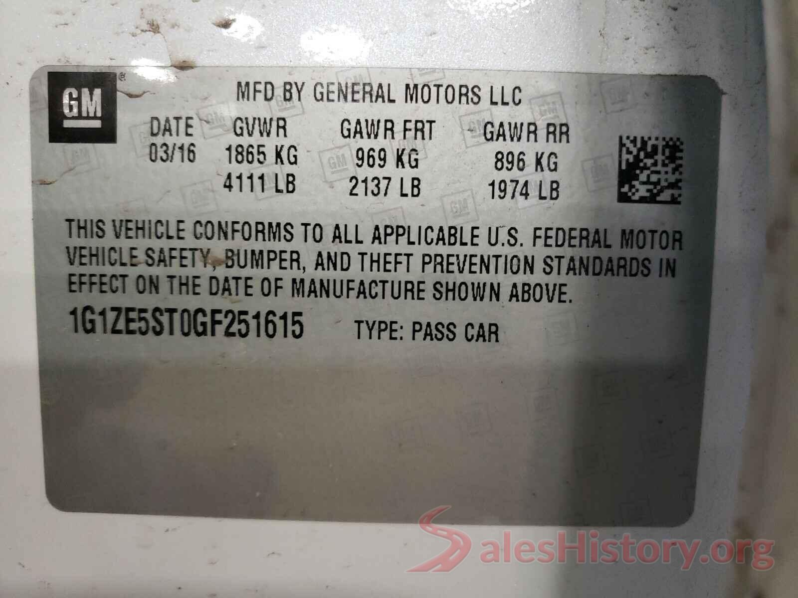 1G1ZE5ST0GF251615 2016 CHEVROLET MALIBU