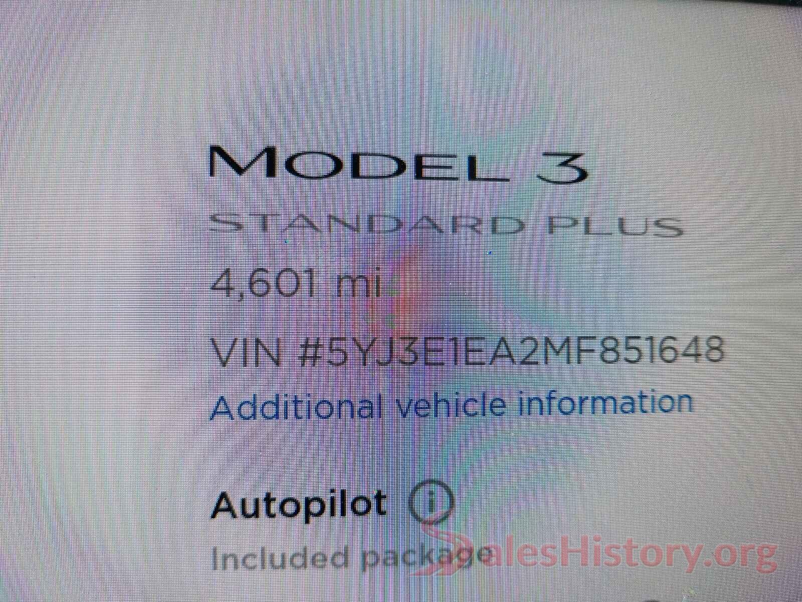 5YJ3E1EA2MF851648 2021 TESLA MODEL 3