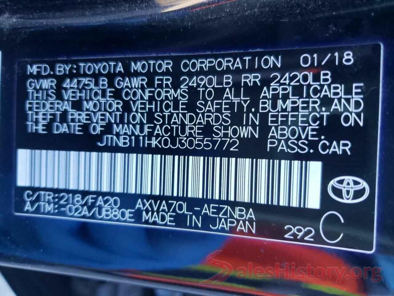 JTNB11HK0J3055772 2018 TOYOTA CAMRY