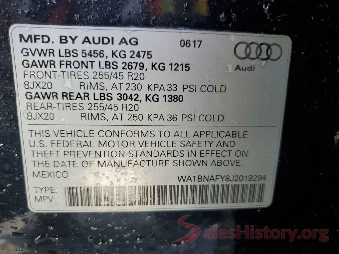 WA1BNAFY8J2019294 2018 AUDI Q5