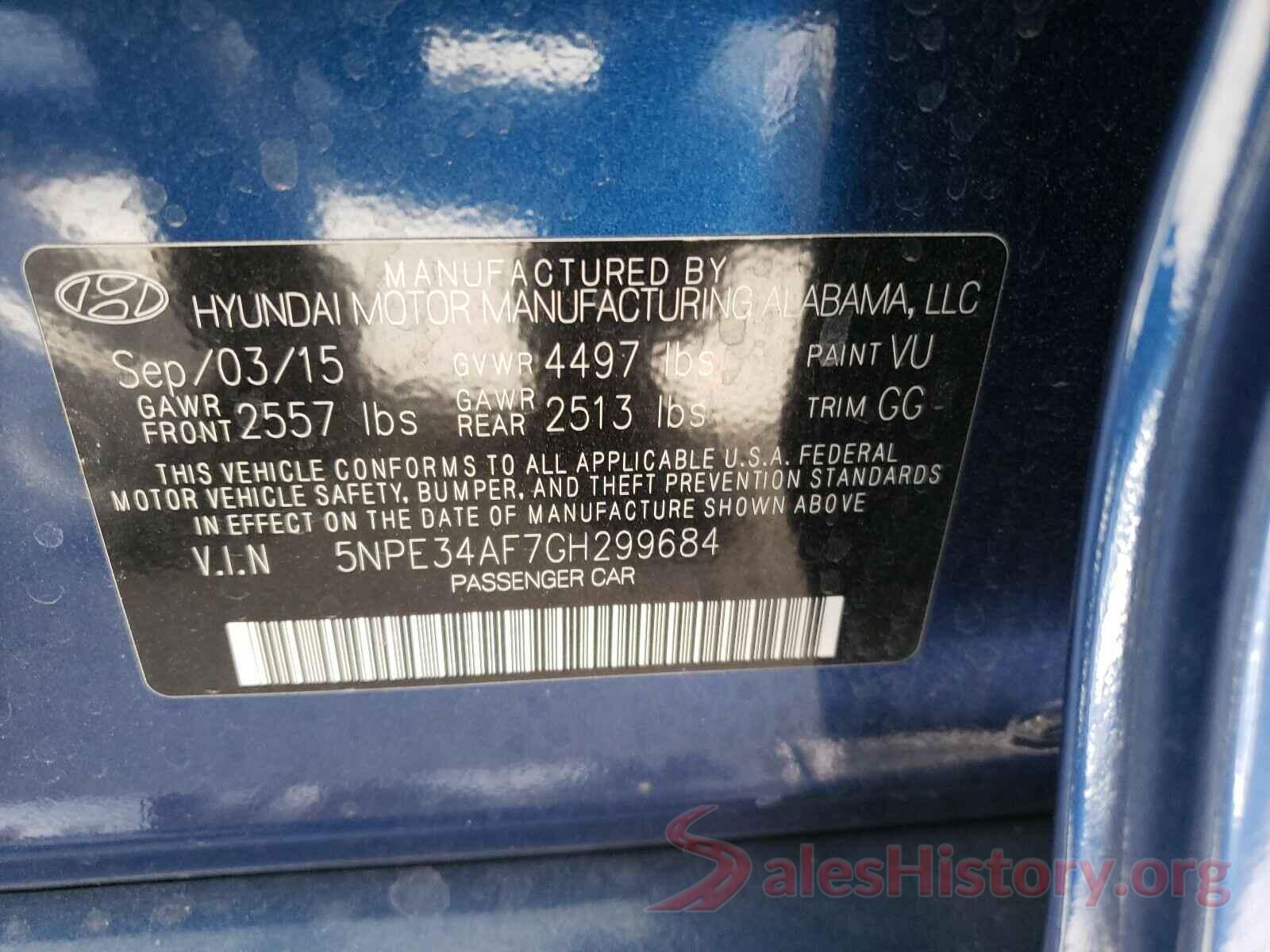 5NPE34AF7GH299684 2016 HYUNDAI SONATA