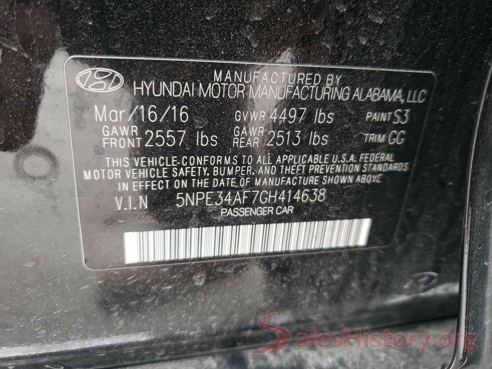 5NPE34AF7GH414638 2016 HYUNDAI SONATA