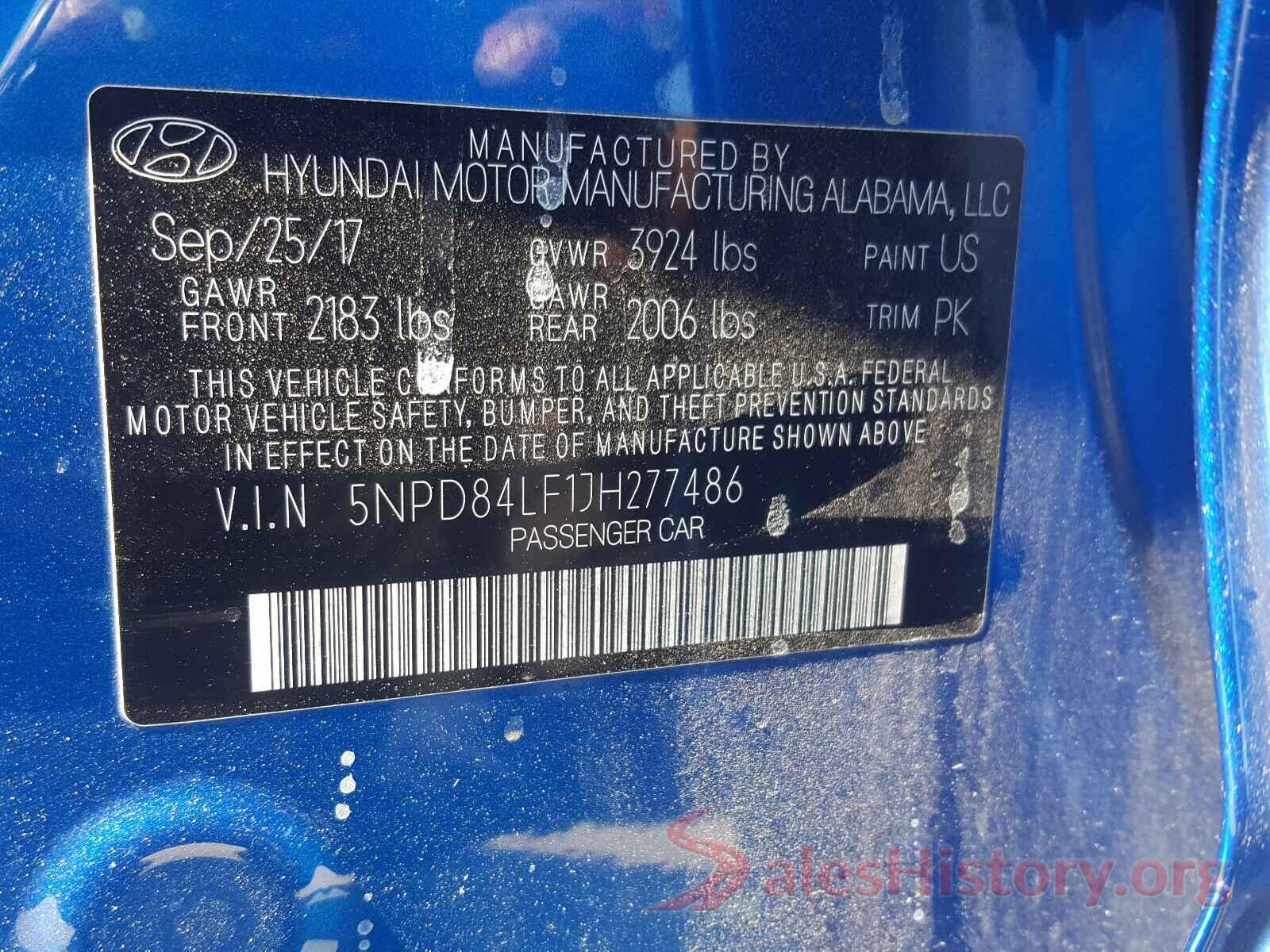 5NPD84LF1JH277486 2018 HYUNDAI ELANTRA