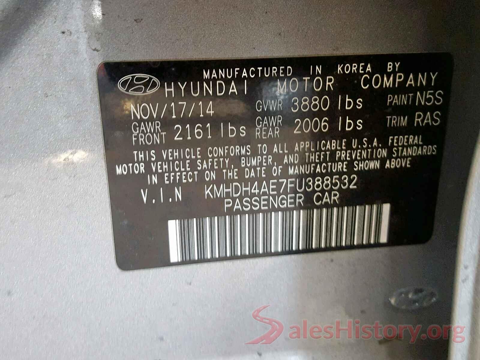 KMHDH4AE7FU388532 2015 HYUNDAI ELANTRA