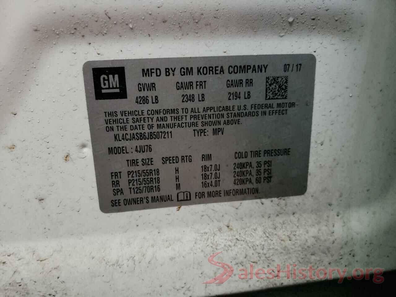 KL4CJASB6JB507211 2018 BUICK ENCORE