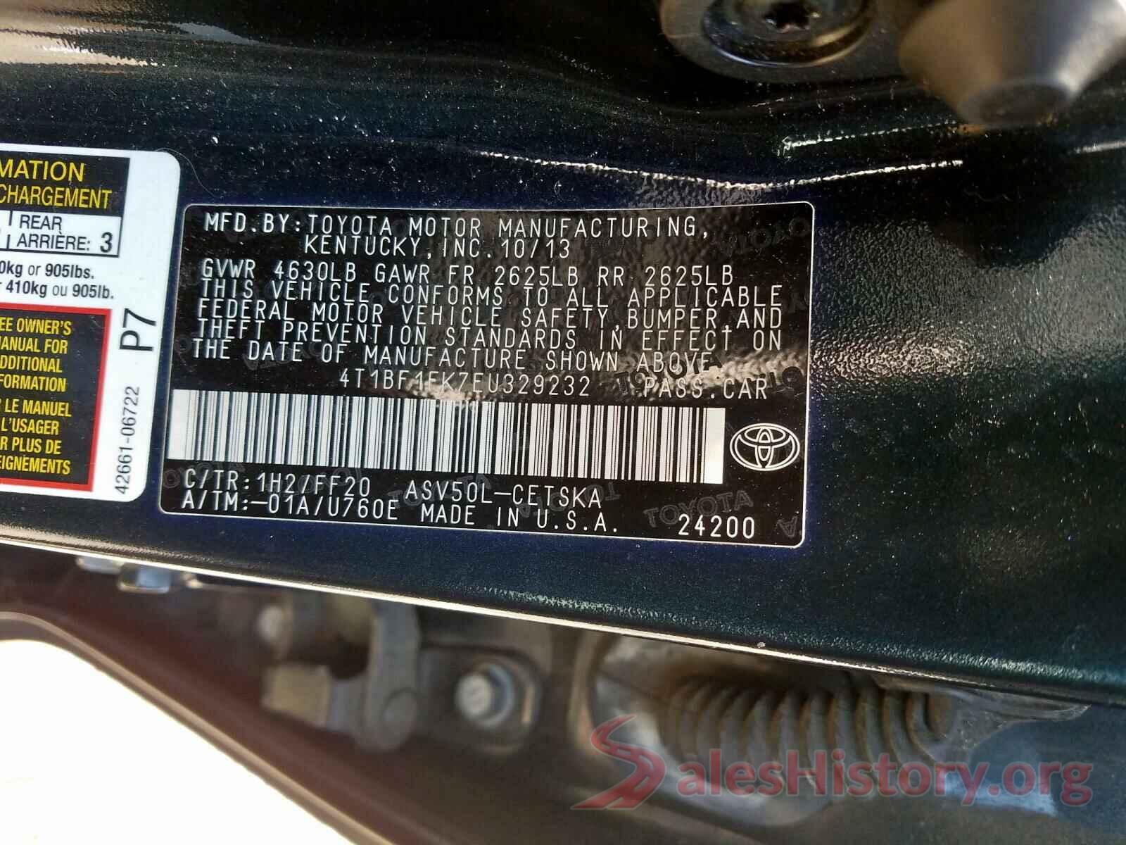 4T1BF1FK7EU329232 2014 TOYOTA CAMRY