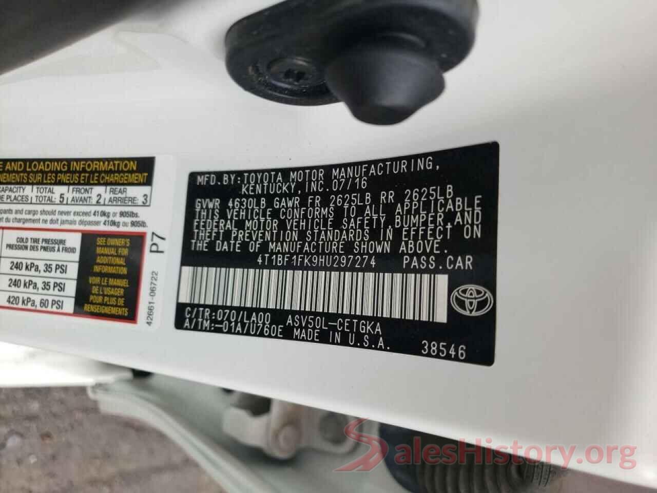 4T1BF1FK9HU297274 2017 TOYOTA CAMRY