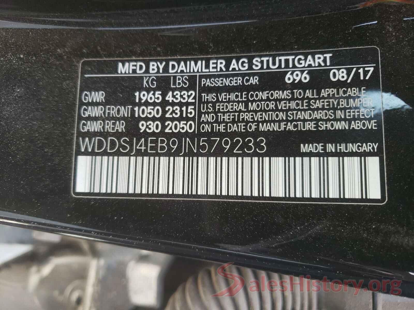 WDDSJ4EB9JN579233 2018 MERCEDES-BENZ C CLASS