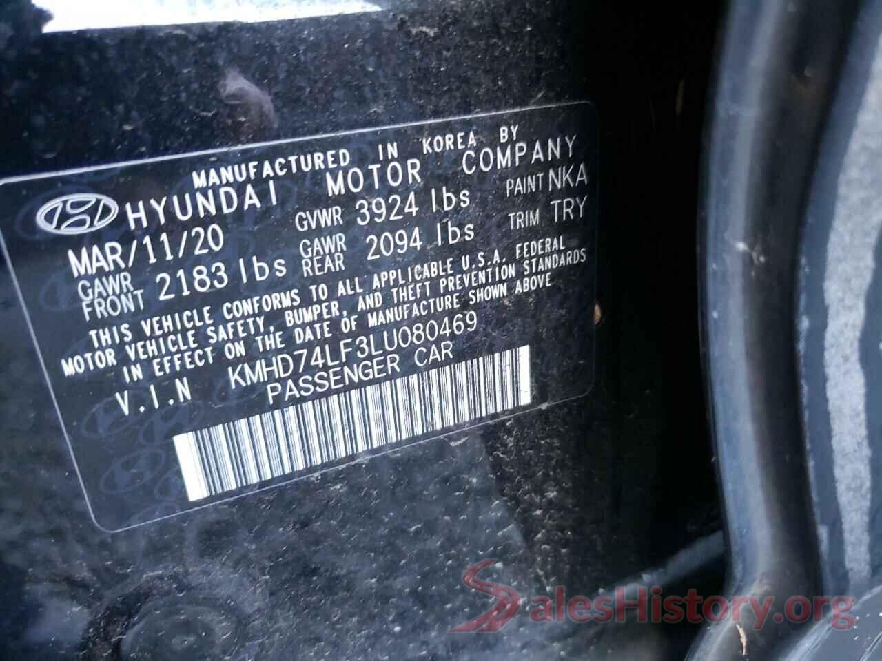 KMHD74LF3LU080469 2020 HYUNDAI ELANTRA