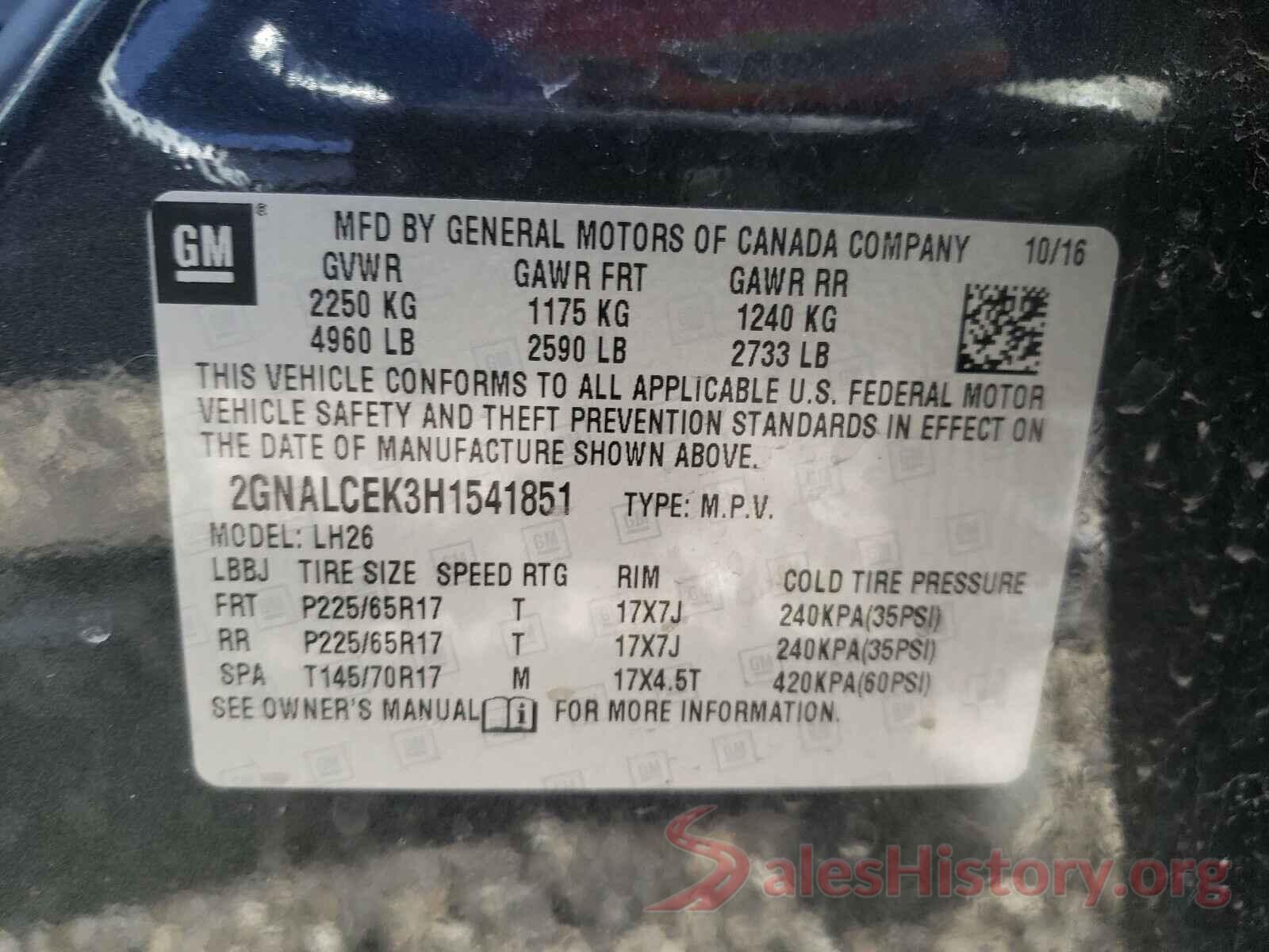 2GNALCEK3H1541851 2017 CHEVROLET EQUINOX