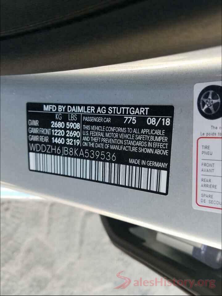 WDDZH6JB8KA539536 2019 MERCEDES-BENZ E CLASS