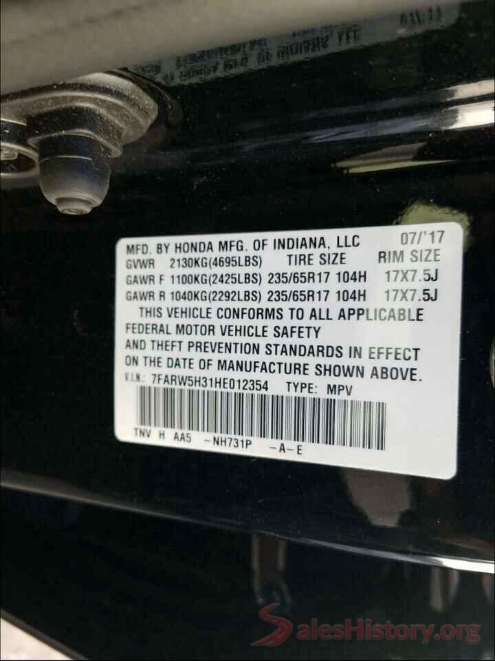 7FARW5H31HE012354 2017 HONDA CRV