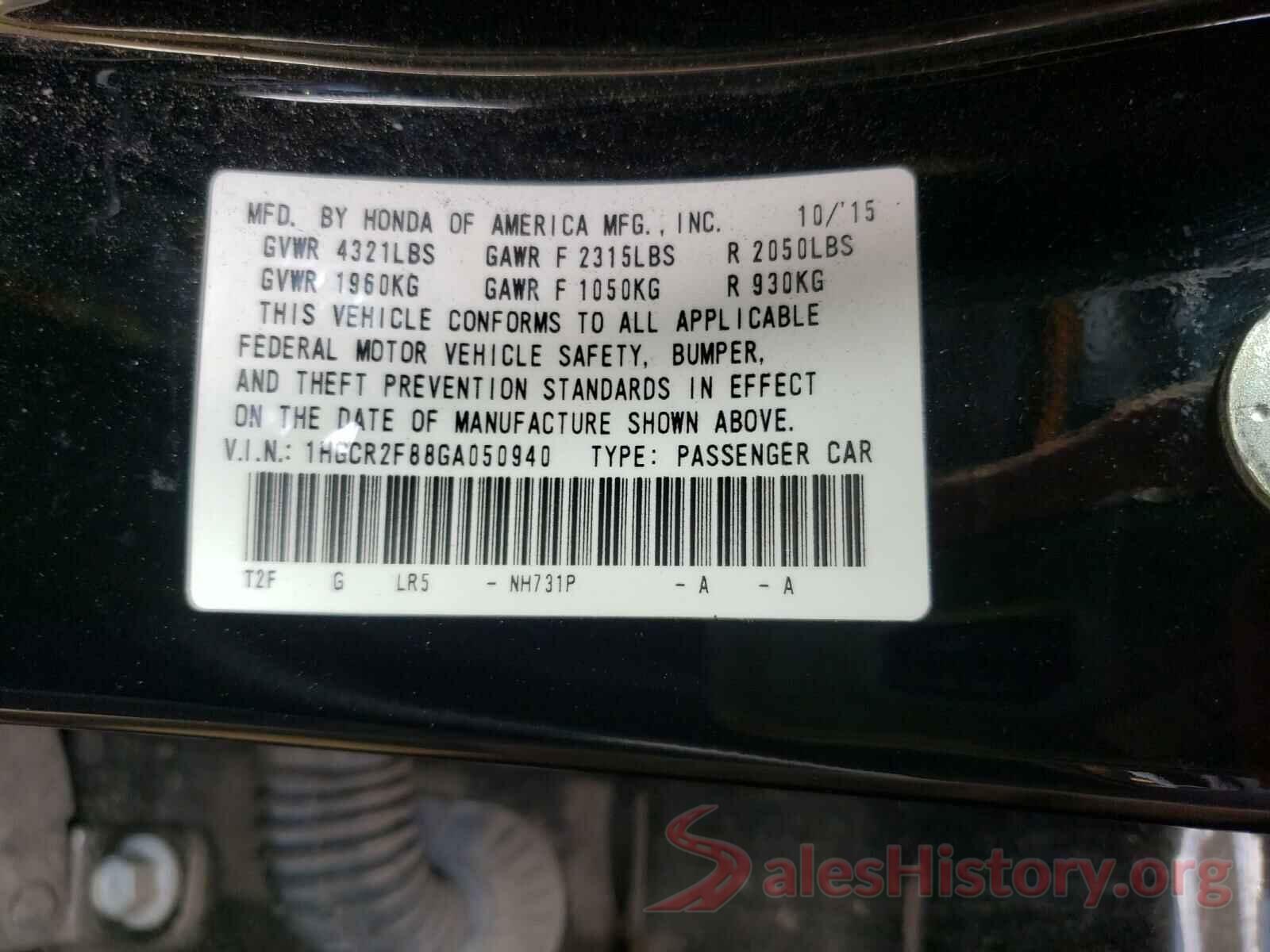 1HGCR2F88GA050940 2016 HONDA ACCORD