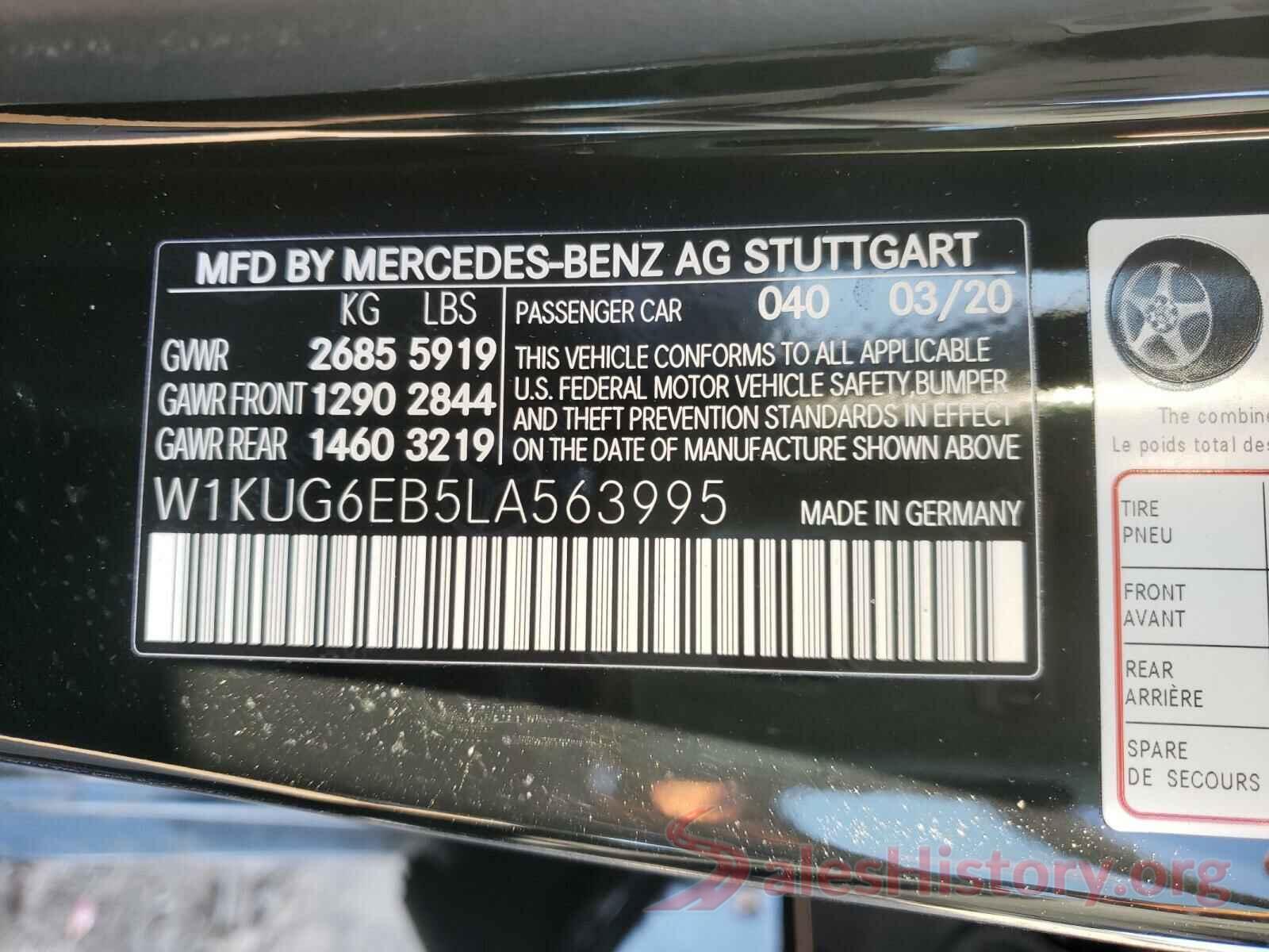 W1KUG6EB5LA563995 2020 MERCEDES-BENZ S CLASS