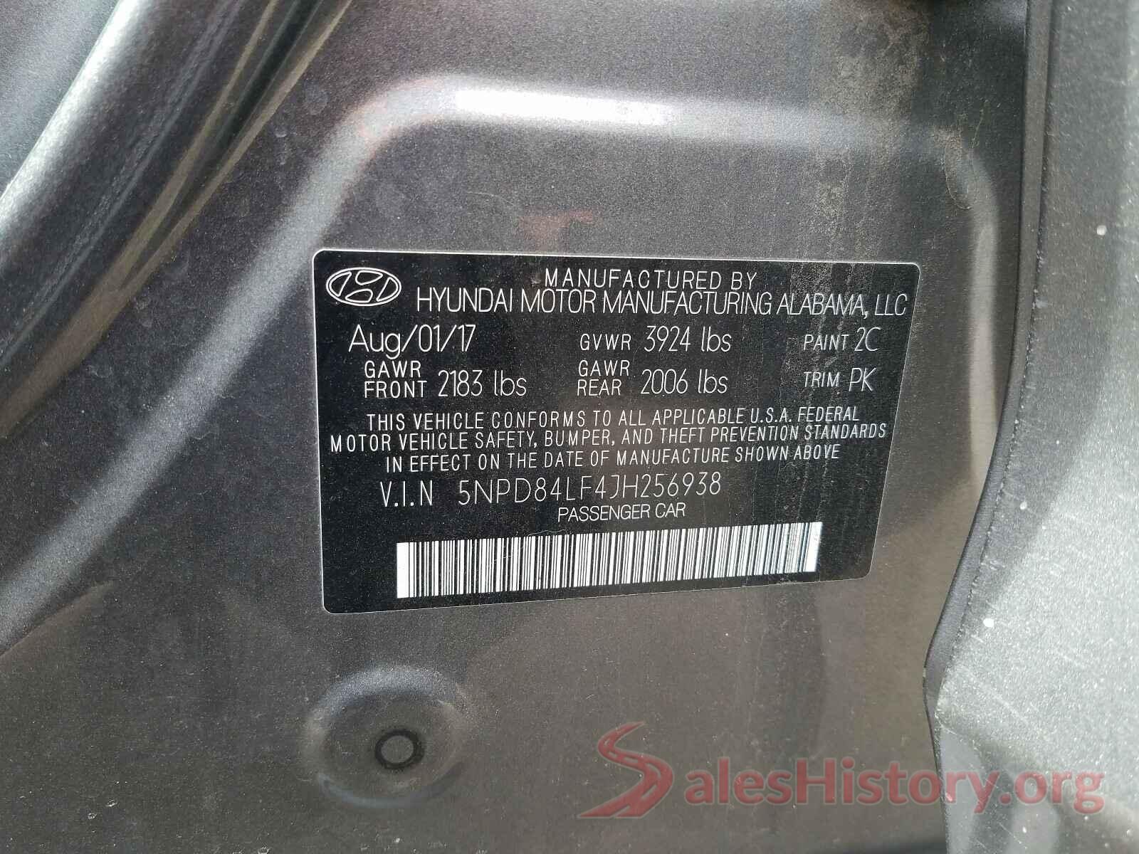 5NPD84LF4JH256938 2018 HYUNDAI ELANTRA