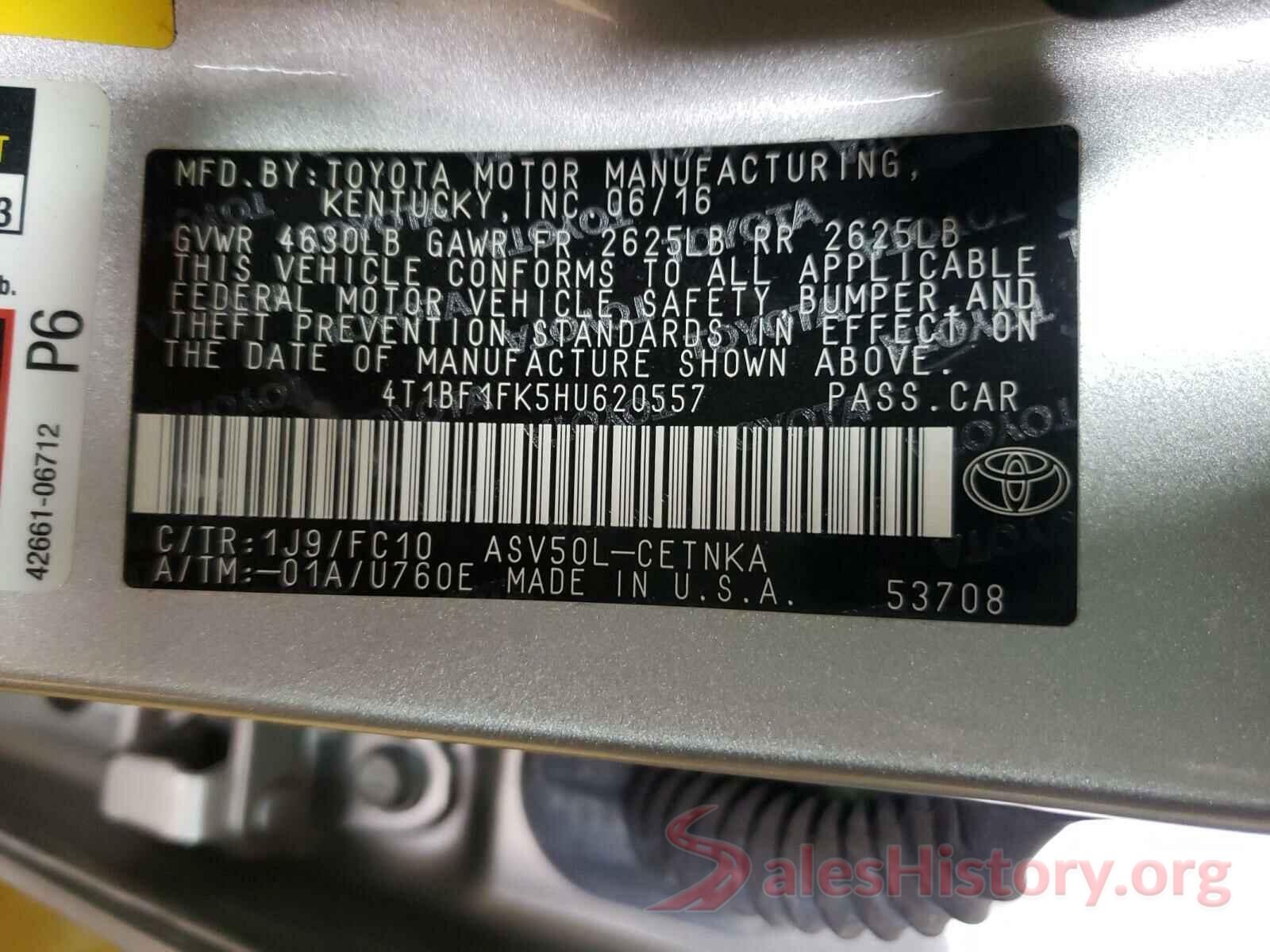 4T1BF1FK5HU620557 2017 TOYOTA CAMRY