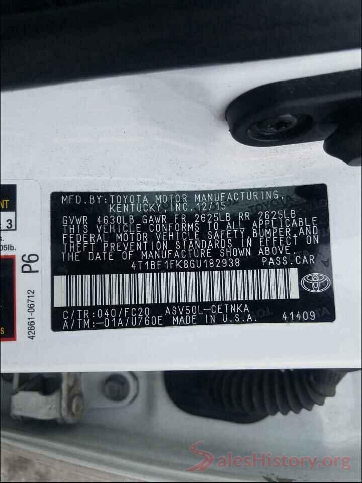 4T1BF1FK8GU182938 2016 TOYOTA CAMRY