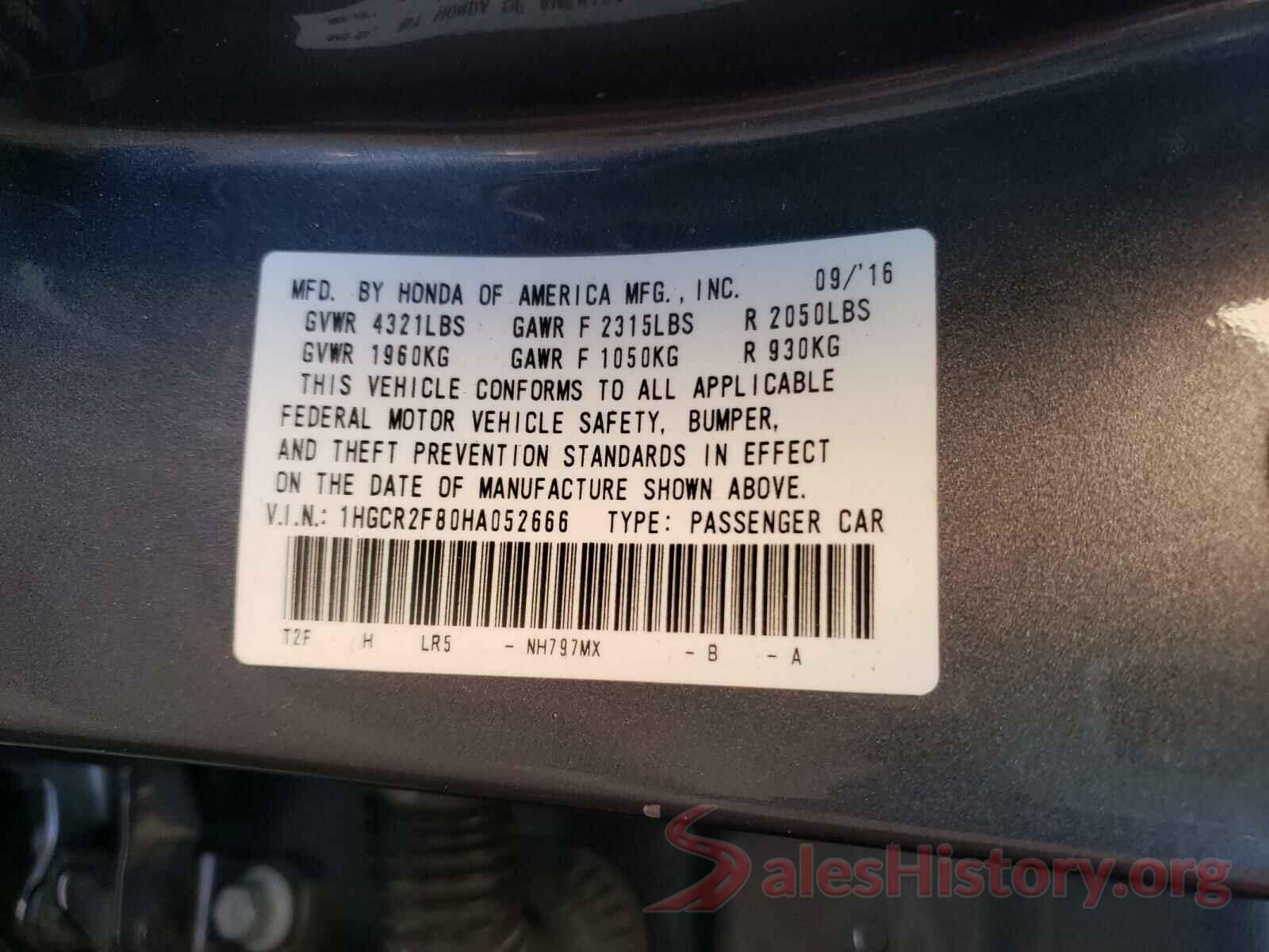 1HGCR2F80HA052666 2017 HONDA ACCORD