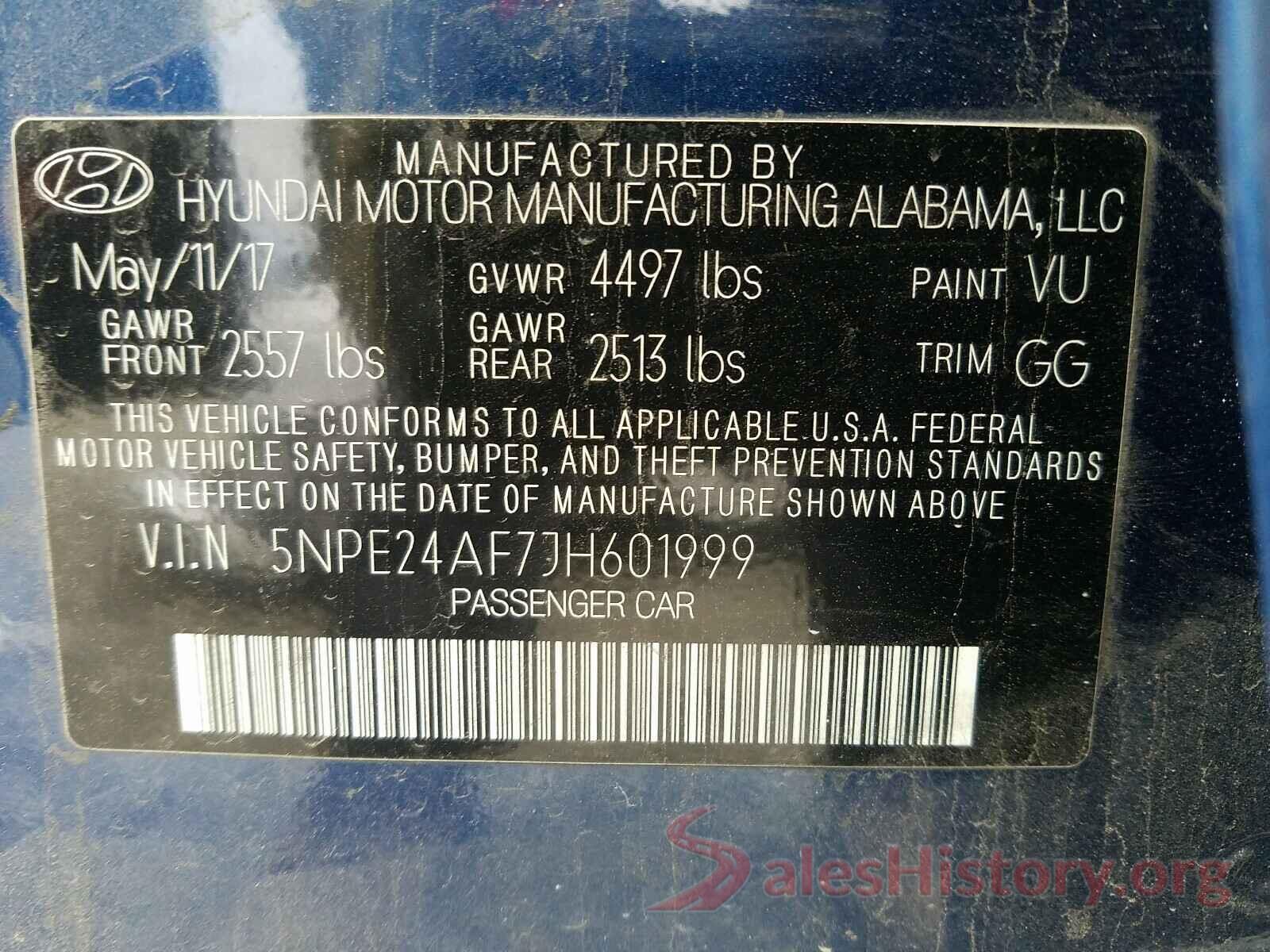 5NPE24AF7JH601999 2018 HYUNDAI SONATA