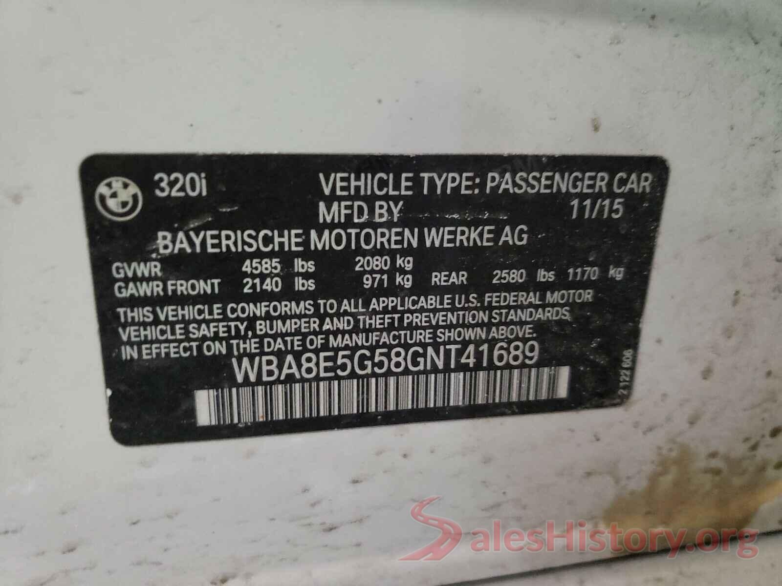 WBA8E5G58GNT41689 2016 BMW 3 SERIES