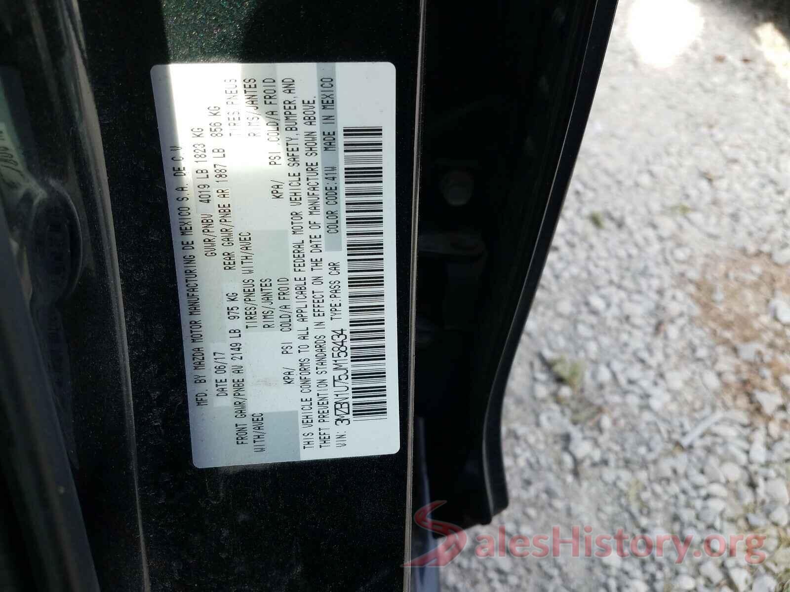 3MZBN1U75JM158434 2018 MAZDA 3