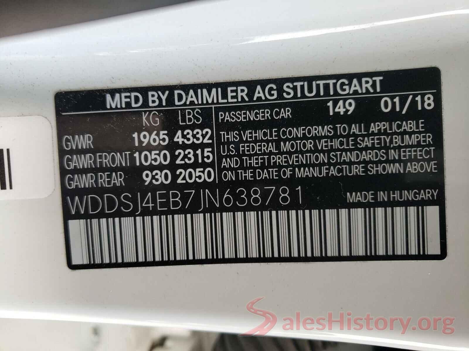 WDDSJ4EB7JN638781 2018 MERCEDES-BENZ C CLASS