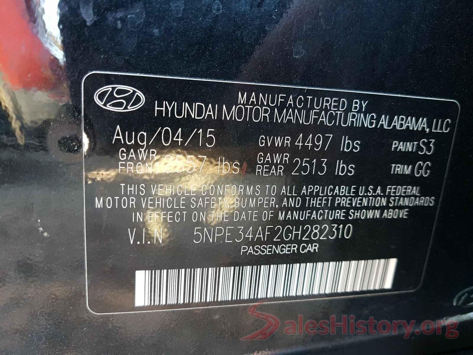 5NPE34AF2GH282310 2016 HYUNDAI SONATA