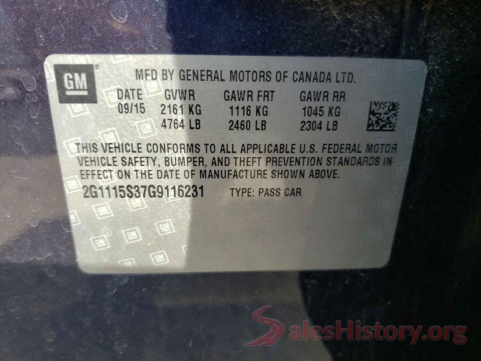 2G1115S37G9116231 2016 CHEVROLET IMPALA